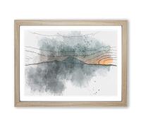 Mountain In Whistler Canada In Abstract Modern Art Framed Print | A3 Oak Framed Wall Art | Ready to Hang | Abstract Landscape Picture | Living Room Bedroom Lounge Office