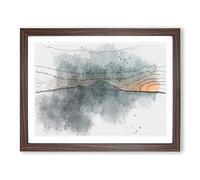 Mountain In Whistler Canada In Abstract Modern Art Framed Print | A4 Walnut Framed Wall Art | Ready to Hang | Abstract Landscape Picture | Living Room Bedroom Lounge Office