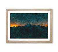 Mountain in Whistler Canada Painting Framed Print | A2 Oak Framed Wall Art | Ready to Hang | Modern Landscape Picture | Living Room Bedroom Lounge Office