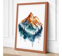 Mountain in White Boho Canvas Wall Art Print 18x12 Inch