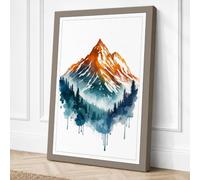 Mountain in White Boho Canvas Wall Art Print 24x16 Inch (61 x 41 cm)