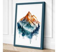 Mountain in White Boho Canvas Wall Art Print 36x24 Inch