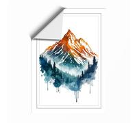 Mountain in White Boho Unframed Wall Art Print A2 (59.4×42cm), Wall Decor for Living Room, Bedroom, Office & Home, Art Gift
