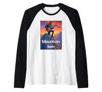 Mountain Jam Guitar Player Dude Raglan Baseball Tee