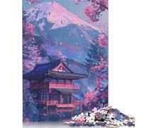 Mountain Japan Painting Puzzle 500 Pieces Jigsaws Wooden Puzzles for Adults Family Entertainment Toys 500pcs (52x38cm)