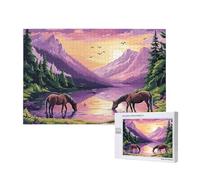 Mountain Jigsaw Puzzles for Adults 120, Horse Puzzles for Adults Wooden, Funny/Difficult/Impossible/Challenging Decompression Games, As a Birthday and Holiday Decor Gift for Women and Men M-567