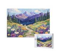 Mountain Jigsaw Puzzles for Adults 1500, Flower Puzzles for Adults Wooden, Funny/Difficult/Impossible/Challenging Decompression Games, As a Birthday for Women and Men M-249