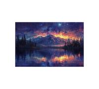 Mountain Jigsaw Puzzles for Adults 1500, Wooden 1500 Piece Jigsaw Puzzles for Adults Starry Sky, Educational Puzzle for The Whole Family Together, Puzzle for Wall Art Home Decor 24x36 In LZPT-00789