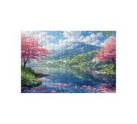 Mountain Jigsaw Puzzles for Adults 5000, Wooden 5000 Piece Jigsaw Puzzles for Adults Cherry Blossoms, Puzzle Games for The Whole Family Together, Puzzle for Wall Art Home Decor 64x42 In LZPT-00177