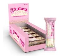 Mountain Joes On-the-Go Protein Millionaire Bar | High Protein & Fibre, Low Sugar Bar with 12.7g Protein | Nutritional & Healthy Gym Snack Bar | Box of 10 x 50g (Box, Raspberry White Chocolate)
