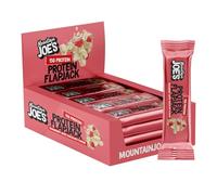 Mountain Joes On-the-Go Soft-Baked Oat Protein Flapjack | High Protein & Fibre, Reduced Sugar Bar with 15g Protein | Healthy Gym Snack Bar | Box of 16 x 60g (Box, Strawberry White Chocolate)