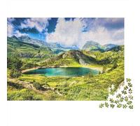 Mountain Lake 1000 Piece Jigsaw Puzzles Alpine Lake Mountain Valley for Adults Educational Game Home Decoration Challenge High Difficulty Birthday Gifts 70x50cm/1000pcs
