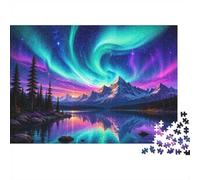 Mountain Lake Aurora Jigsaw Puzzle, 1000 Pcs For Adults | 70x50cm Cardboard, Brain Workout, Accurate Cutting, Puzzle Fans, Stress Reduction
