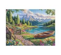 Mountain Lake Forest 500 Piece Jigsaw Puzzle for Adults Happy Time Solo Leisure Time Challenging Fun No Dust Pieces Great Gift for Puzzle Enthusiasts 500 PCS
