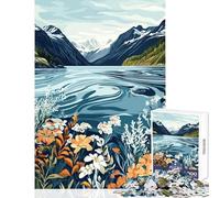Mountain Lake Landscape Alaska 1000 Piece Jigsaws for Adults Puzzle Stimulate Active Brain And Mind Gentle Relaxing Fun Activity (38x26cm)