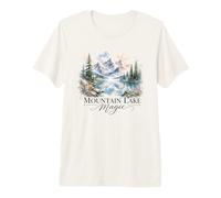 Mountain Lake Magic Watercolor Landscape Premium T-Shirt