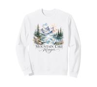 Mountain Lake Magic Watercolor Landscape Sweatshirt