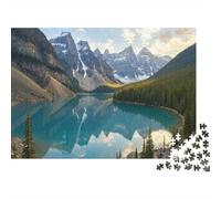 Mountain Lake Reflection 1000 Piece Jigsaw Puzzles Alpine Lake Mountain Reflection for Adults Educational Games Beautiful Decoration Difficult Challenging Birthday Gifts 38x26cm/1000pcs