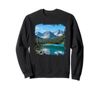 Mountain Lake Reflection Alpine Scenic Landscape Graphic Sweatshirt