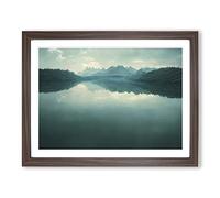 Mountain Lake Reflection Vol.4 Framed Print | A3 Walnut Framed Wall Art | Ready to Hang | Modern Landscape Picture | Living Room Bedroom Lounge Office