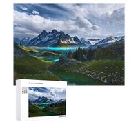 Mountain Lake Reflections -2: Family Puzzle Night, 500 PCS Jigsaw Puzzle for Adults; for Shared Table Time