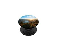 Mountain Lake Sunrise Alpine Wildflower Landscape Artwork PopSockets Adhesive PopGrip