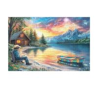 Mountain Lake Valley 1000 Piece Complete Jigsaw Puzzle Set Teens Beginners Mind Relaxation Puzzle Fans Group Play Anniversary Fathers Gift Thick Cardboard 1000 PCS
