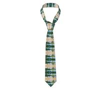Mountain Lake View Sunny Day Nature Men'S Silk Polyester Ties,All-Over Print Necktie For Business,Wedding,Party-Non-Fade,Non-Wrinkle, Anti-Flyaway Clip Design