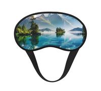 Mountain Lake View Sunny Day Nature Print Blackout Sleep Mask for Women & Men, Zero Eye Pressure Eye Mask for Travel and All - Around Sleep