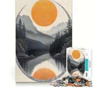 Mountain Lake with Sun And Reflection 1000 Pieces Jigsaws Adults Puzzles Gifts Boost Memory Mental Relax Premium Cut Warm Surprise (38x26cm)