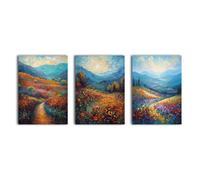 Mountain Landscape 3 Panel Canvas Wall Art. simpa Multi One Size