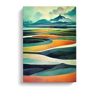 Mountain Landscape Abstract No.5 Canvas Print | Gallery Wrapped 30mm Frame Wall Art | 30x20 inches | Ready to Hang | Abstract Landscape Picture | Living Room Bedroom Lounge Office