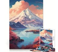Mountain Landscape Anime Jigsaw Puzzle 1000 Piece for Adults Brain Challenge Toy Leisure Time Clear Cut Amazing Present (38x52cm)