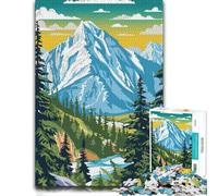Mountain Landscape Art Siberia Wooden Jigsaw Puzzle 500 Pieces, Hobby Gift | Colour and shape sorting - focused tabletop leisure in spare time.