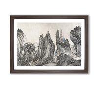 Mountain Landscape by Li Zai - | Framed Wall Art Print | Modern Home Decor Picture | Ready to Hang Artwork for Living Room, Bedroom, Kitchen or Office | Multiple Sizes
