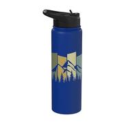Mountain Landscape Forest Trees Nature Wildlife Stainless Steel Insulated Water Bottle