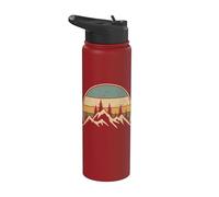 Mountain Landscape Forest Trees Nature Wildlife Stainless Steel Insulated Water Bottle