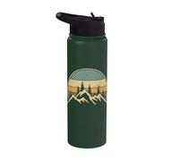 Mountain Landscape Forest Trees Nature Wildlife Stainless Steel Insulated Water Bottle