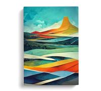Mountain Landscape In Abstract No.1 Canvas Print | Gallery Wrapped 30mm Frame Wall Art | 30x20 inches | Ready to Hang | Abstract Landscape Picture | Living Room Bedroom Lounge Office