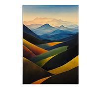 Mountain Landscape In Watercolour No.5 | Unframed Wall Art Print | Ready to Frame Poster | Modern Home Decor Picture | Artwork for Living Room, Bedroom, Kitchen or Office | A2 (42x59.4 cm)