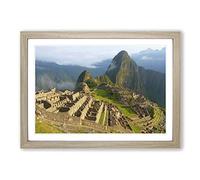 Mountain Landscape Machu Picchu Peru Framed Print | A2 Oak Framed Wall Art | Ready to Hang | Modern Landscape Picture | Living Room Bedroom Lounge Office