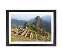 Mountain Landscape Machu Picchu Peru Framed Wall Art Print A2 Black