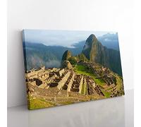 Mountain Landscape Machu Picchu Peru Modern Canvas Wall Art Print Ready to Hang, Framed Picture for Living Room Bedroom Home Office Décor, 50x35 cm (20x14 Inch)
