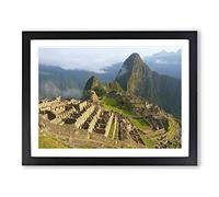 Mountain Landscape Machu Picchu Peru Modern Framed Wall Art Print, Ready to Hang Picture for Living Room Bedroom Home Office Décor, Black A3 (46 x 34 cm)