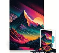 Mountain Landscape Sunset Jigsaw Puzzles for Adults 1000 Pieces Logic Sense Toy Relaxing Fun Smooth Edge (38x26cm)