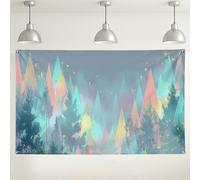 Mountain Landscape Wall Backdrop, Abstract Pastel Nature Decor for Events, Colorful Photography Background for Parties and Home Decor, Spring and Summer Inspiration 71x43 Inch