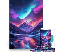 Mountain Landscape with Aurora Borealis Jigsaw Puzzles for Adults 1000 Mind Exercise Toy Relax Time Design Assembly (50x75cm)