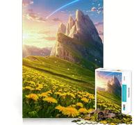Mountain Landscape with Dandelions And Comet 1000 Piece Jigsaw Puzzle for Teenagers Memory Gain Soothing Fun Design Assembly Elegant Gift (50x75cm)