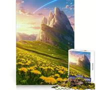 Mountain Landscape with Dandelions And Comet 1000 Piece Jigsaw Puzzle for Teenagers Memory Gain Soothing Fun Design Assembly Elegant Gift (50x75cm)