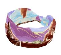 Mountain Landscape with Dinosaur Fossils Soft Headband, Women's Wide Turban Hairbands, Non Slip Head Wraps, Elastic Sweat Yoga Workout Headband Cross Knotted Hairwrap Bandana